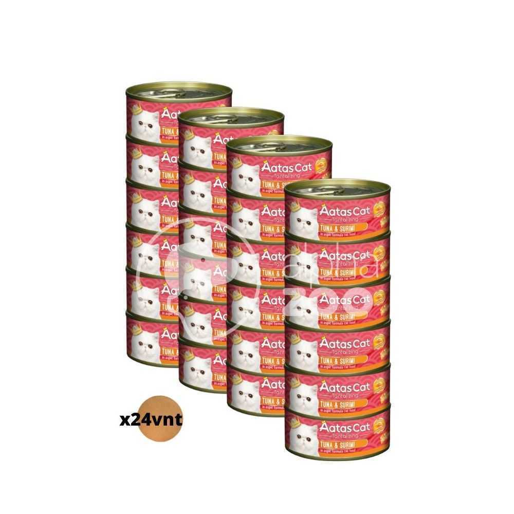 AATAS konservai katėms Tantalizing Tuna & Surimi, rinkinys 24 vnt.