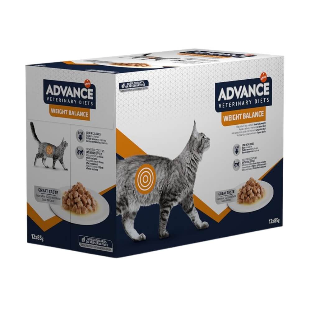 Advance Veterinary Diets Weight Balance Cat 85g Šlapias Maistas Katėms - Produkto Svoris 85g x 12 vnt.