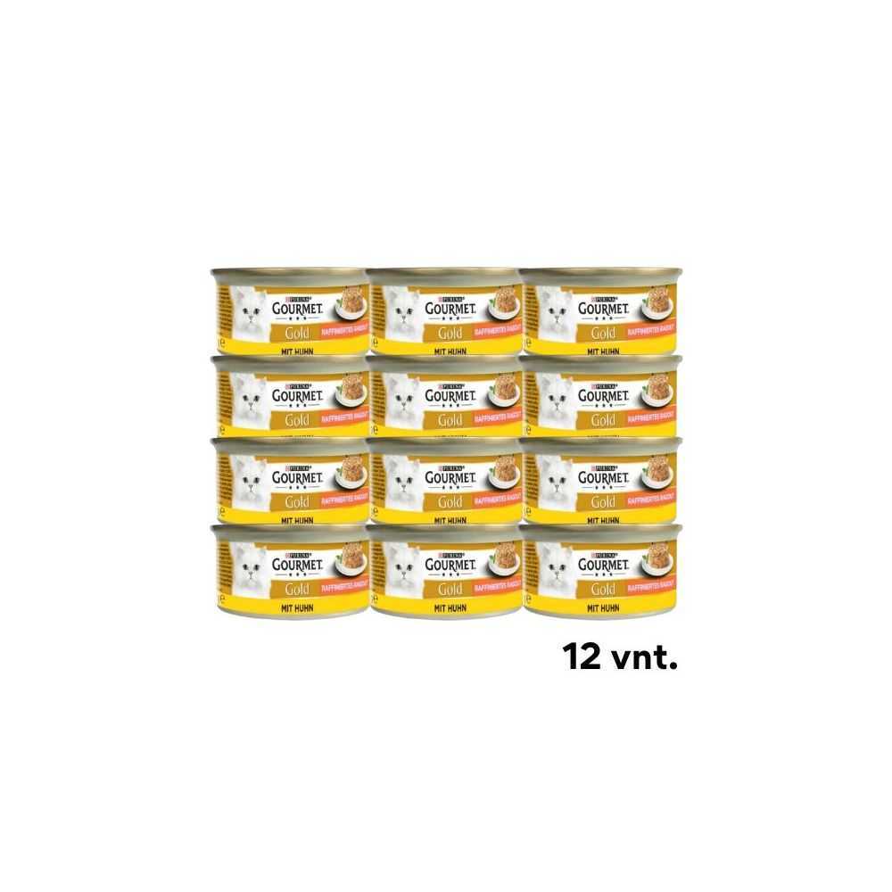 GOURMET Gold Ragout - konservai katėms su vištiena, 85gx12vnt. (dėžė)