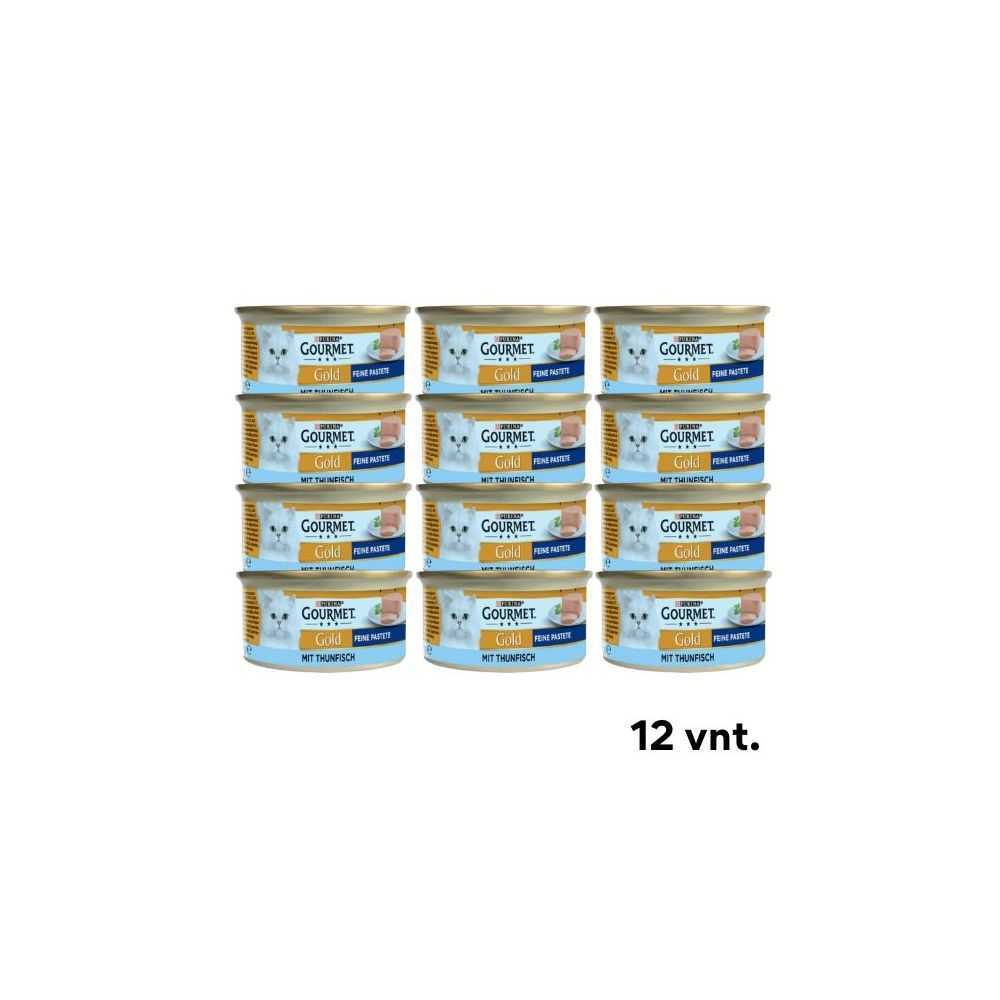 GOURMET Gold Mit Thunfisch- Švelnus Paštetas Katėms Su Tunu, 12x85g (dėžė)