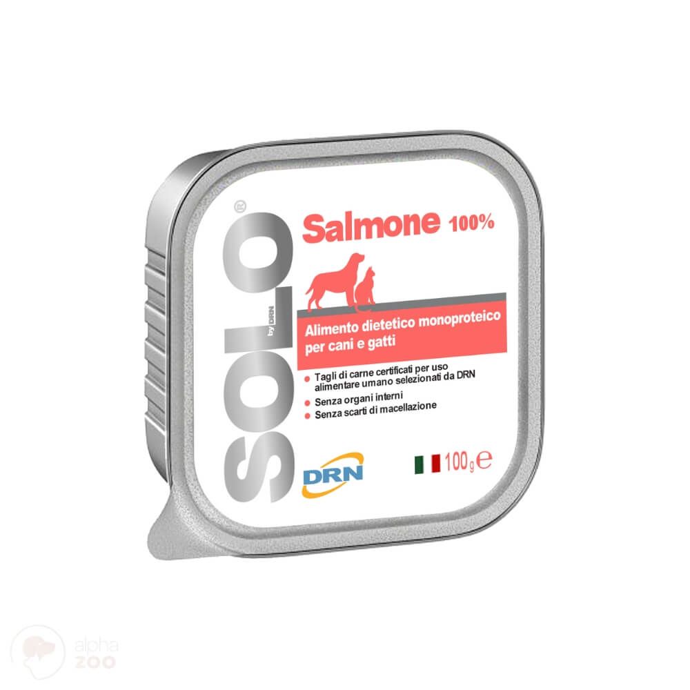 DRN Solo Salmone 100g ir 300g (Lašiša) konservai Šunims ir katėms - Produkto Svoris 100g x 16vnt.