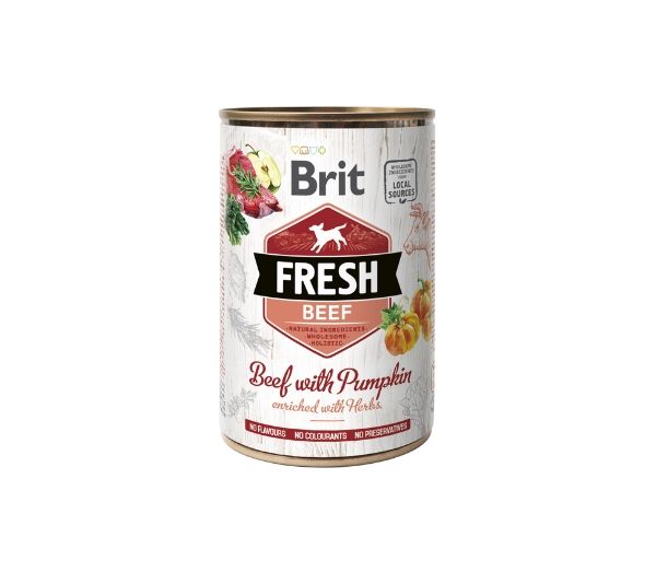 Brit Fresh Beef&Pumpkin konservai šunims su jautiena, 400g