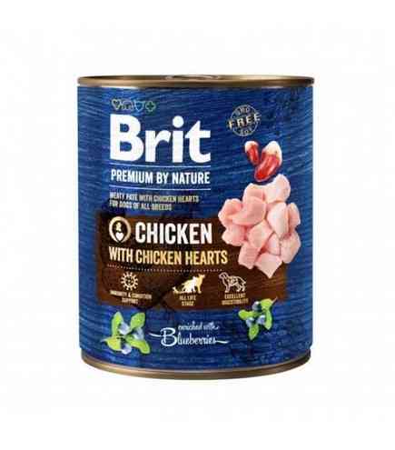 Brit Premium by Nature Chicken with Hearts konservai šunims su vištiena ir vištų šidelėmis - Produkto Svoris 800g