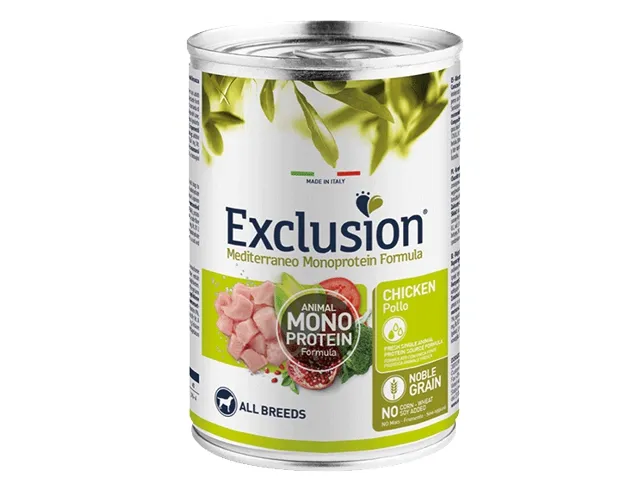 Exclusion Mediterraneo konservai šunims su vištiena 6x400g