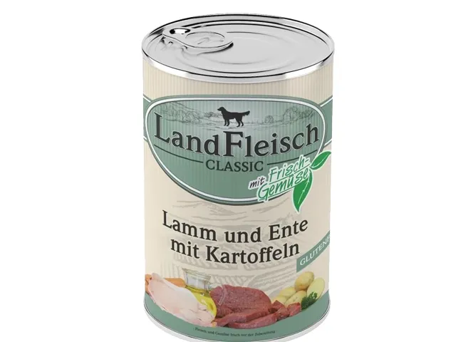 LandFleisch konservai šunims su ėriena antiena ir bulvėmis 6x400g