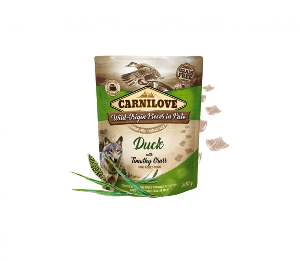 Carnilove Konservai Šunims Pate Duck with Timothy Grass 6x300g