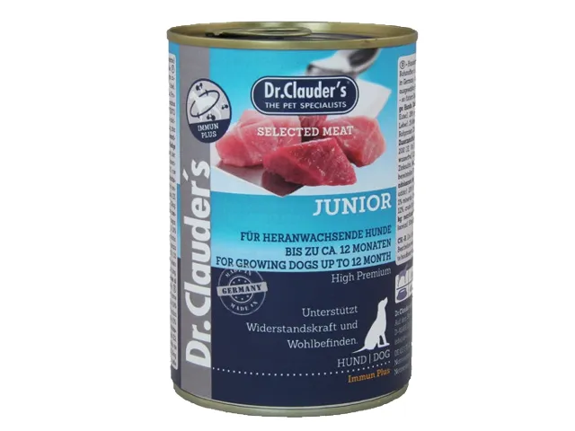 DR. CLAUDER'S JUNIOR subalansuotas drėgnas maistas jaunų šunų imuninei sistemai 6x400g