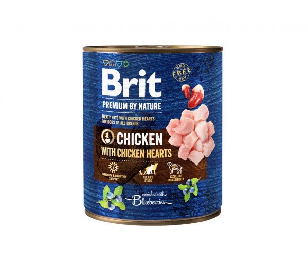 Brit Premium by Nature Konservai Šunims Chicken with Hearts 6x400g