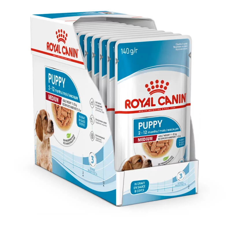 Royal Canin Medium Puppy konservai šuniukams 10x140g