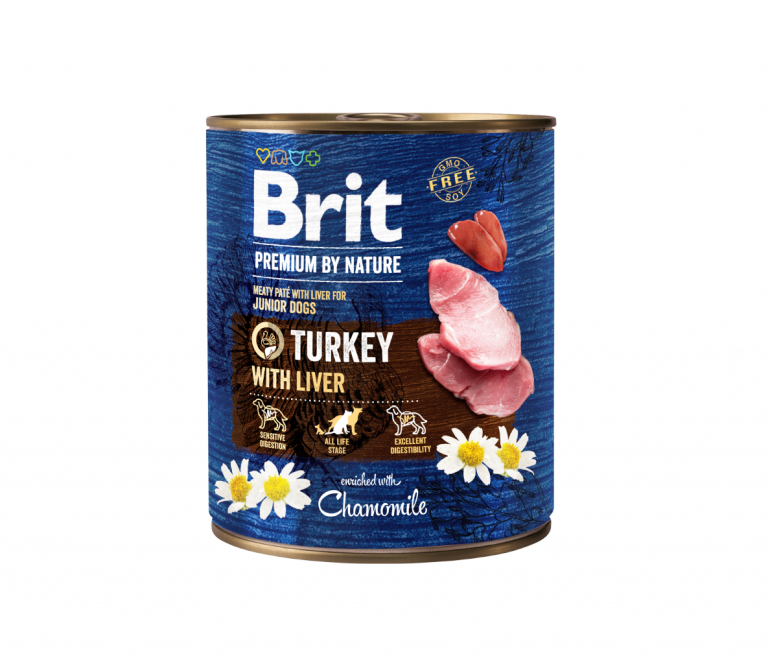 Brit Premium by Nature konservai šunims Turkey with Liver 6x800g