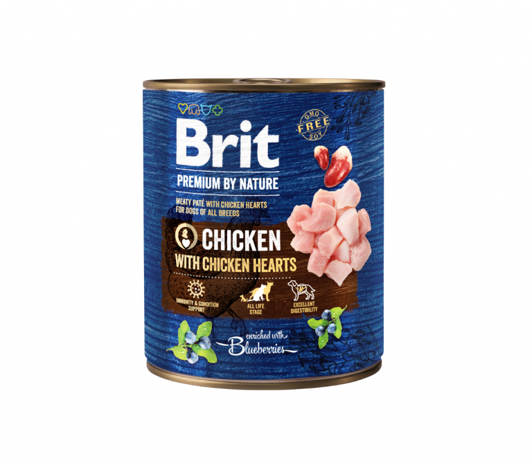 Brit Premium by Nature konservai šunims Chicken with Hearts 6x800g