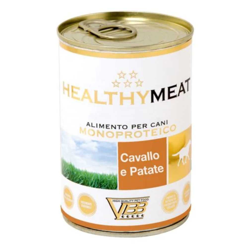 HEALTHYMEAT CAVALLO E PATATE - Vieno Baltymo Konservai Šunims Su Arkliena Ir Bulvėmis 400g