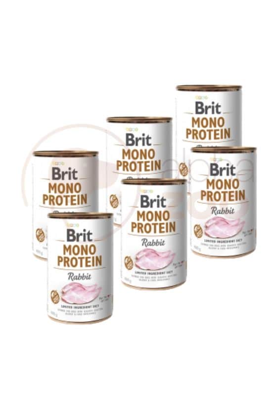 Brit Care Mono Protein Rabbit konservai šunims rinkinys, 6x400g