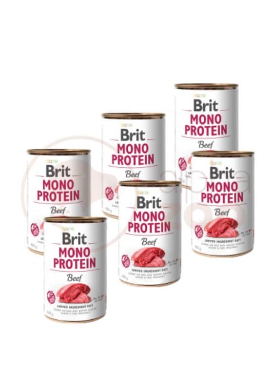 Brit Care Mono Protein Beef konservų šunims su jautiena rinkinys, 6x400g