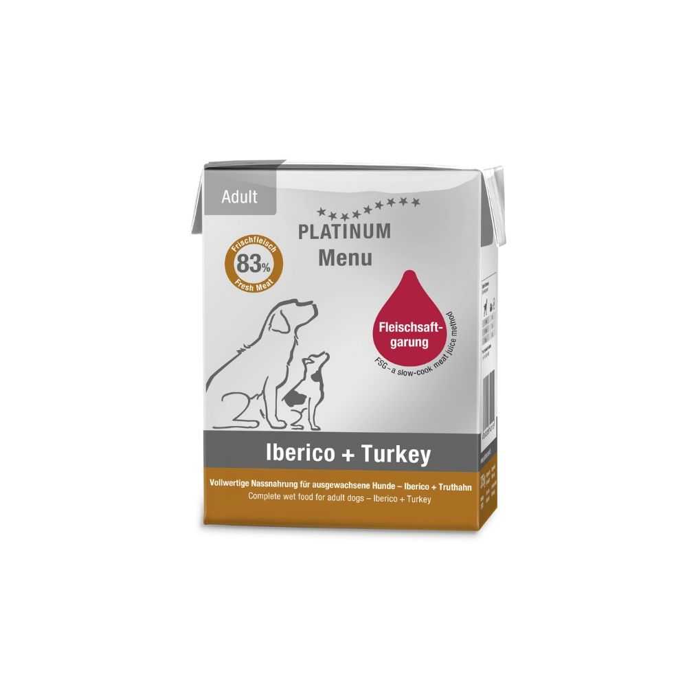 PLATINUM MENU Iberico + Turkey paštetas šunims su kiauliena ir kalakutiena 375g