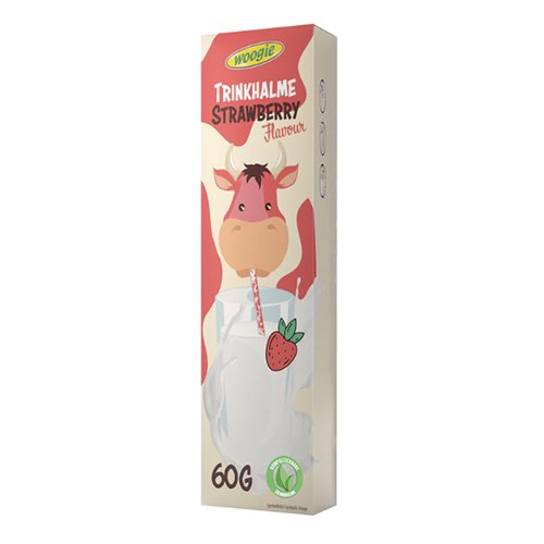 Braškių skonio šiaudeliai WOOGIE TRINKHALME STRAWBERRY, 10 x 6 g