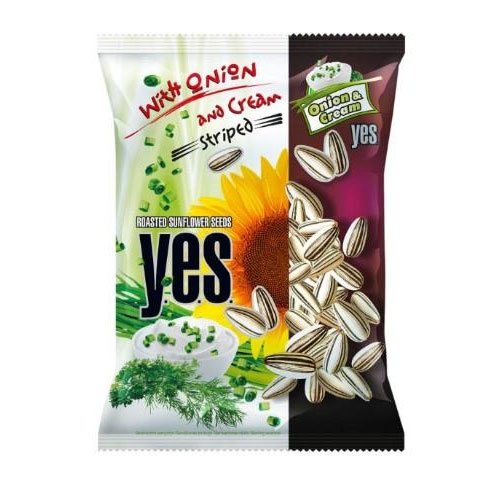 Kepintos saulėgrąžų sėklos su grietinės ir svogūnų skonio prieskoniais Y.E.S, 150 g