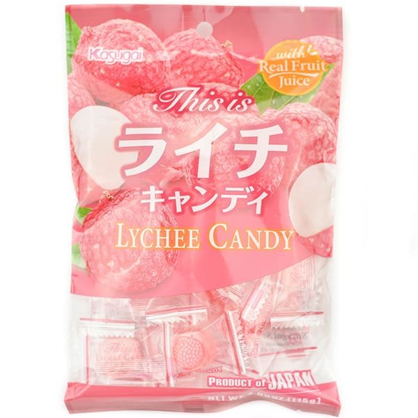 Ličių skonio saldainiai „Kasugai Lychee Candy”, 115g 9025