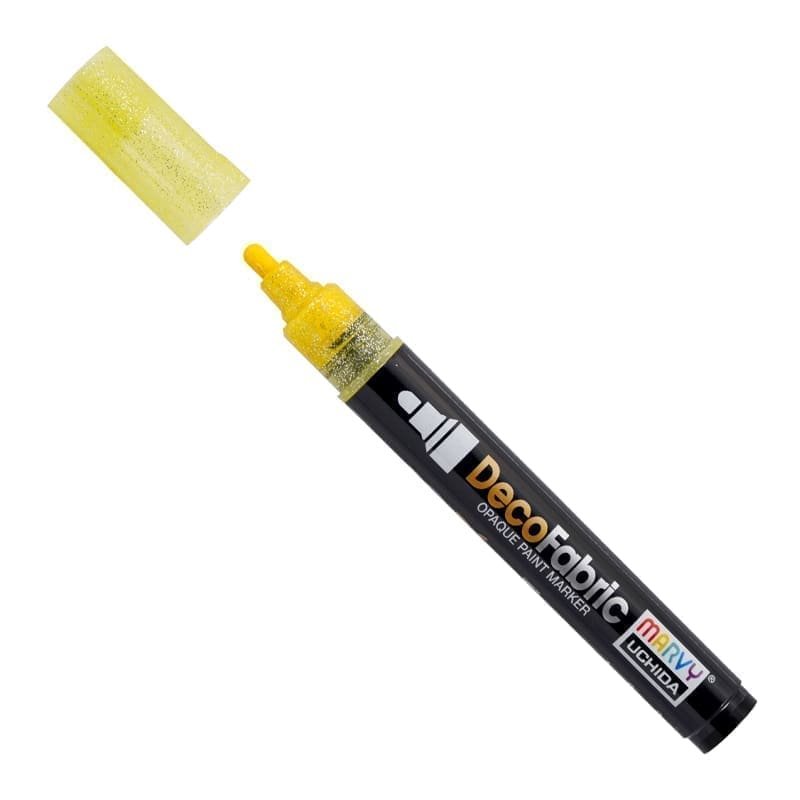 Markeris įvairių atspalvių tekstilės dekoravimui Marvy DecoFabric Marker #223 G5, Glitter Yellow, 1 vnt.