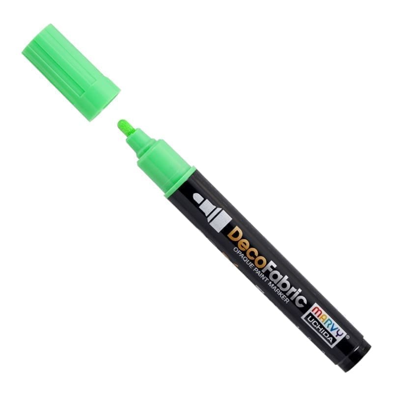 Markeris įvairių atspalvių tekstilės dekoravimui Marvy DecoFabric Marker #223 FLUO. GREEN, 1 vnt.