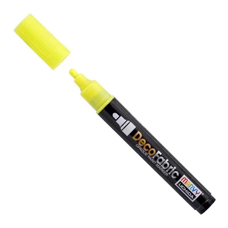 Markeris įvairių atspalvių tekstilės dekoravimui Marvy DecoFabric Marker #223 FLUO. YELLOW, 1 vnt.