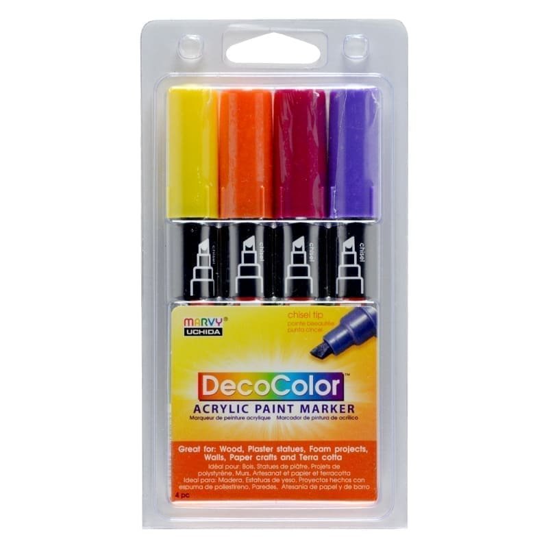 Akriliniai markeriai Marvy Decocolor Acrylic #315-4E Bright, 4 vnt.