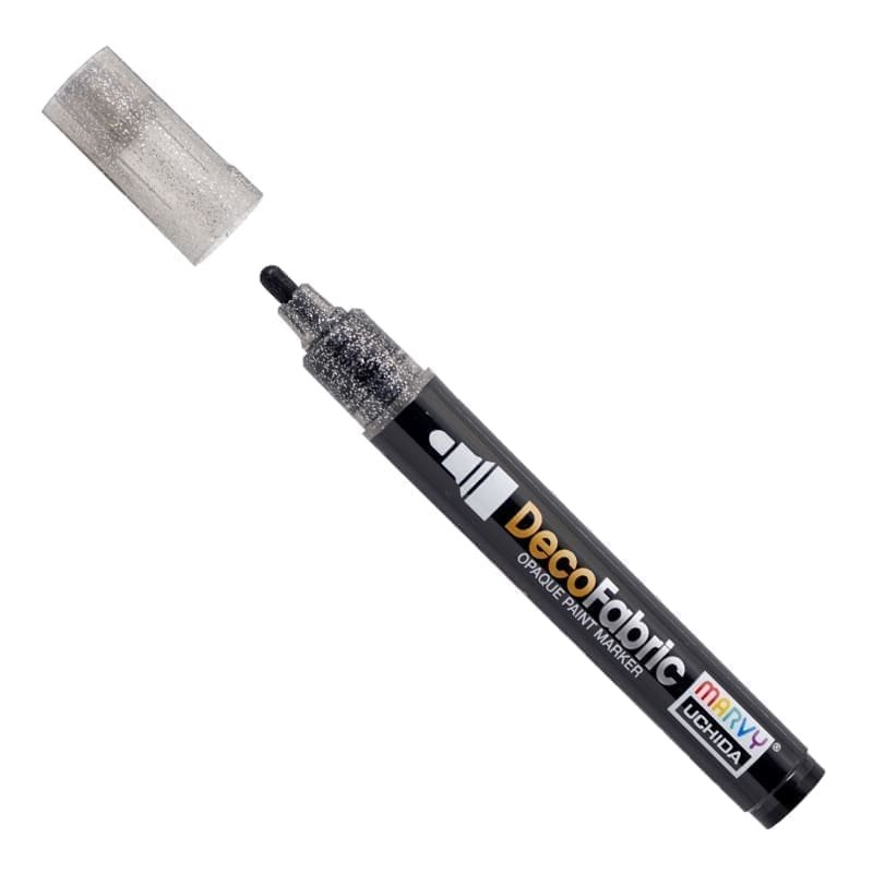 Markeris įvairių atspalvių tekstilės dekoravimui Marvy DecoFabric Marker #223 G1, Glitter Black, 1 vnt.