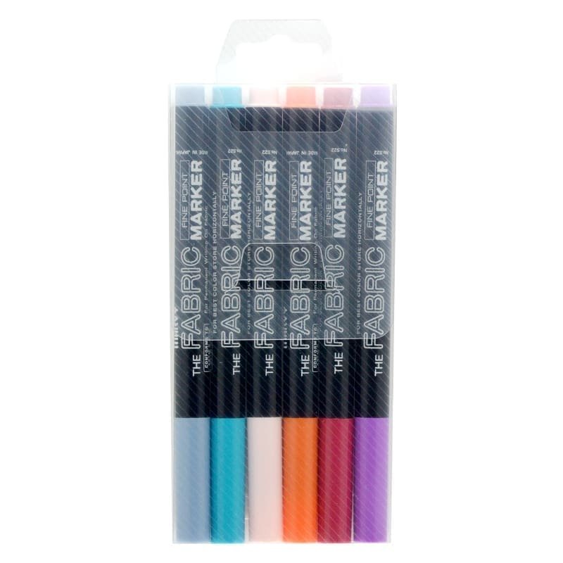 Markeriai tekstilei plonu galiuku Marvy Fabric Marker Fine #522-6B, 6 vnt.