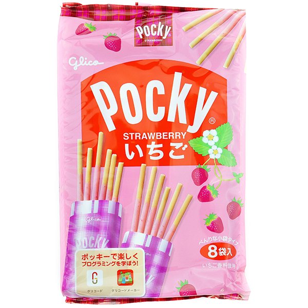 Lazdelės „Pocky Glico" su braškiniu glaistu, 8 vnt. 72111