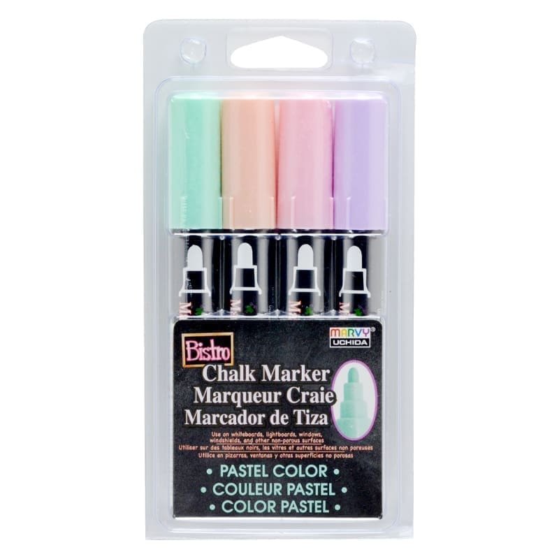 Kreidiniai markeriai Marvy Bistro Chalk Marker-P #480-4P, 4vnt.