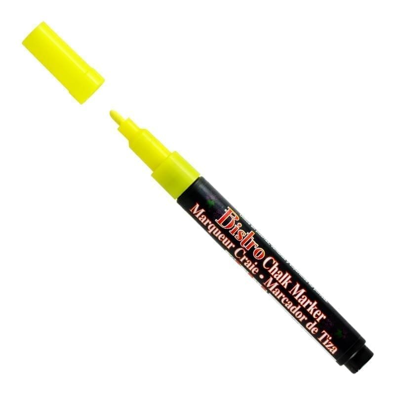 Kreidinis markeris Marvy Bistro Chalk Marker #482 plonu galiuku, FLUO. YELLOW 1 vnt.