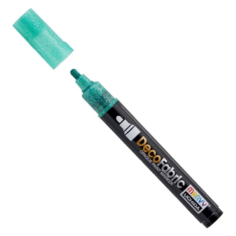 Markeris įvairių atspalvių tekstilės dekoravimui Marvy DecoFabric Marker #223 Glitter Green, 1vnt.