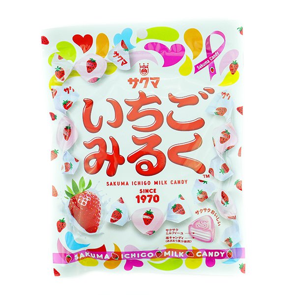 Saldainiai "Sakuma Ichigo Milk Candy" pieniški braškių skonio, 83g 83940