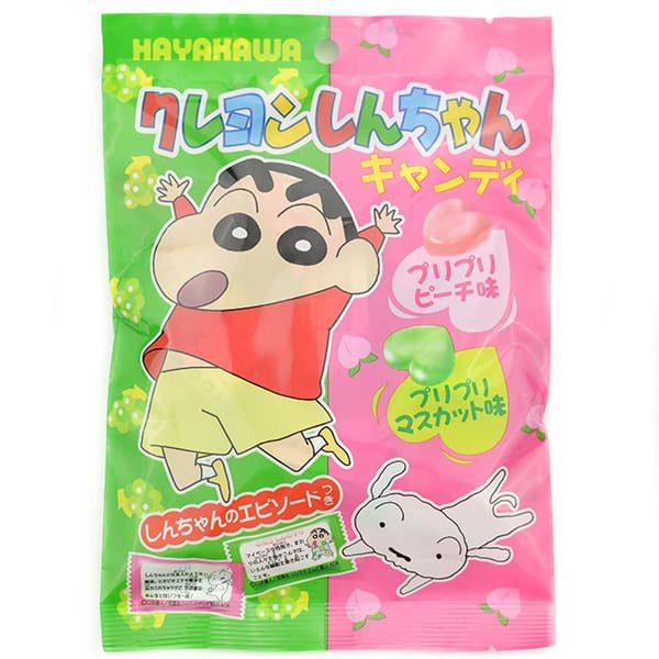 Karameliniai saldainiai „Crayon Shin-Chan Puri-Puri” persikų ir vynuogių skonio, 80g 8975