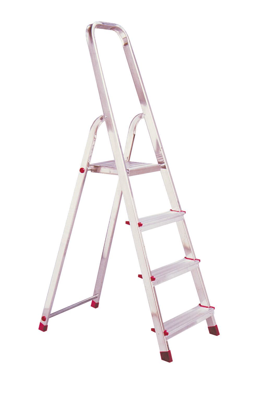 Kopėčios CORDA 000705, 4 pakopų, aliumininės, vienpusės, maks. darbinis aukštis 280 cm