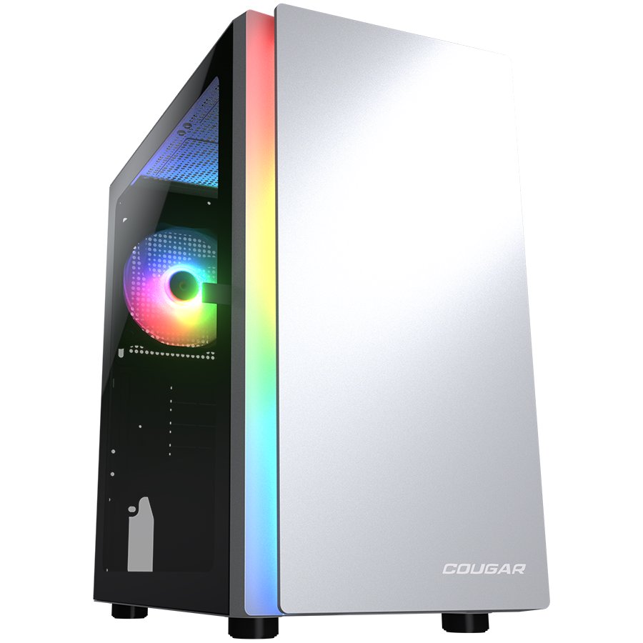 COUGAR  Purity RGB White  PC Case  Mini Tower / TG Front Panel with ARGB strip / 1 x ARGB Fan /