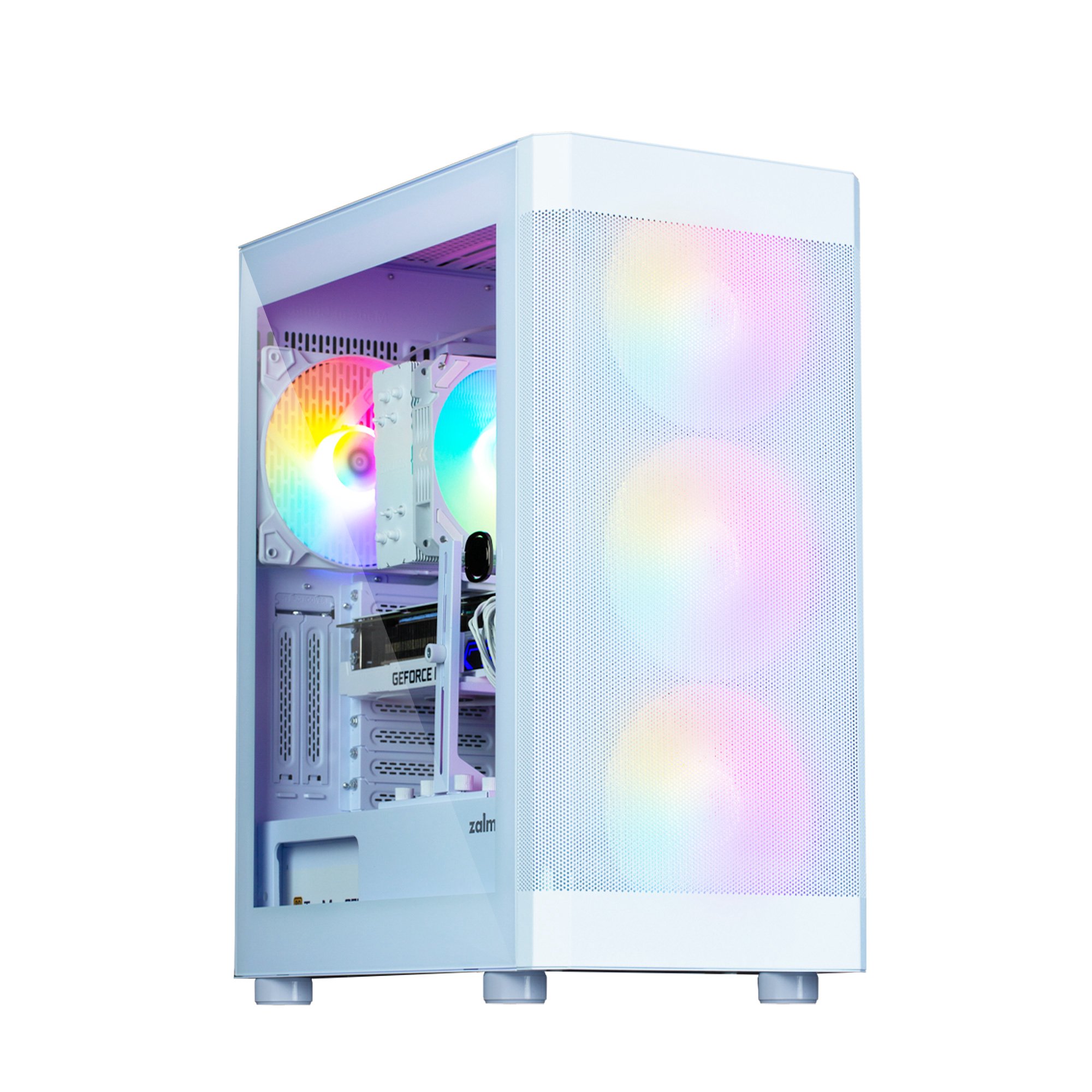 Zalman i4 TG White, fan RGB x4