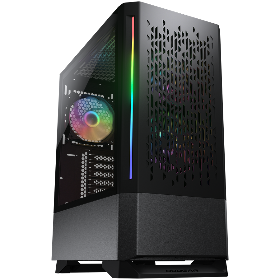 COUGAR  MX430 Air RGB Black  PC Case  Mid Tower / Air Vents Front Panel with ARGB strips