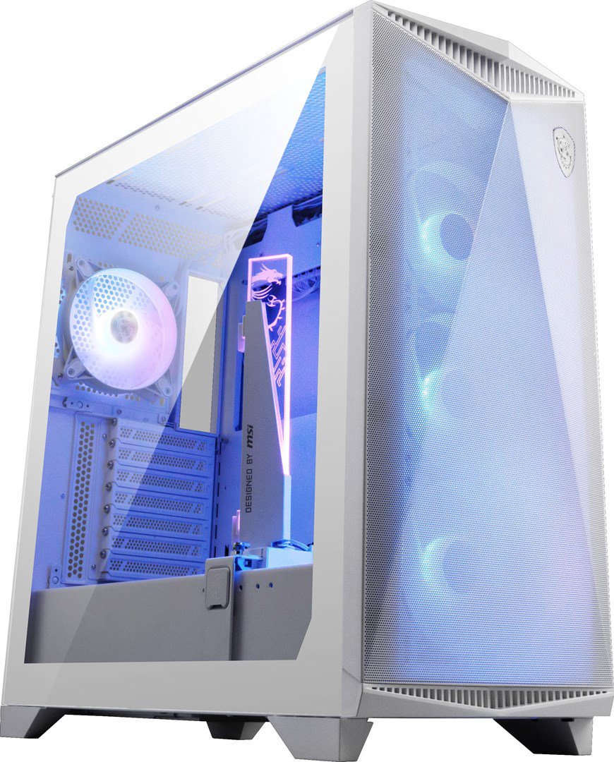 Korpusas MSI  PC Case  MPG GUNGNIR 300R AIRFLOW WHITE  Side window  White  Mid-Tower  Power su