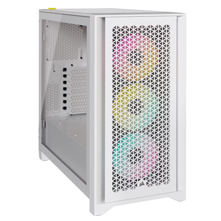 Korpusas Corsair  Tempered Glass PC Case  iCUE 4000D RGB AIRFLOW  Side window  White  Mid-Tower