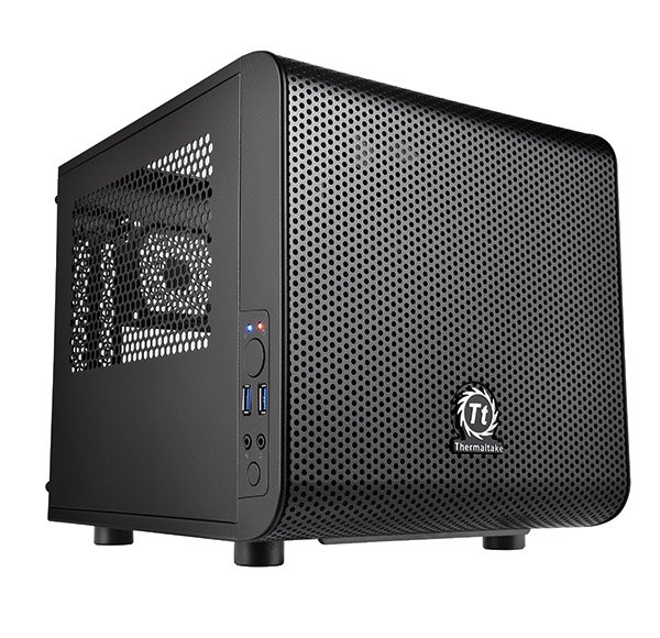 Korpusas Thermaltake  mini-ITX case Core V1  USB 3.0 x 2, Mic x1, Spk x1, Black, Mini-Tower, Power s