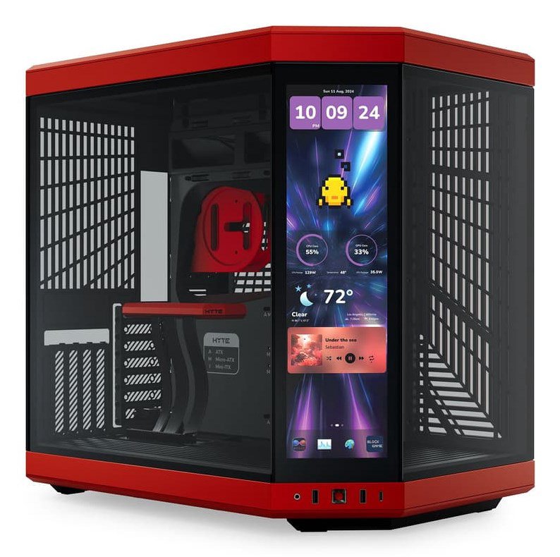 HYTE Y70 Touch Infinite „Midi Tower“ Juoda, Vyšnių spalva