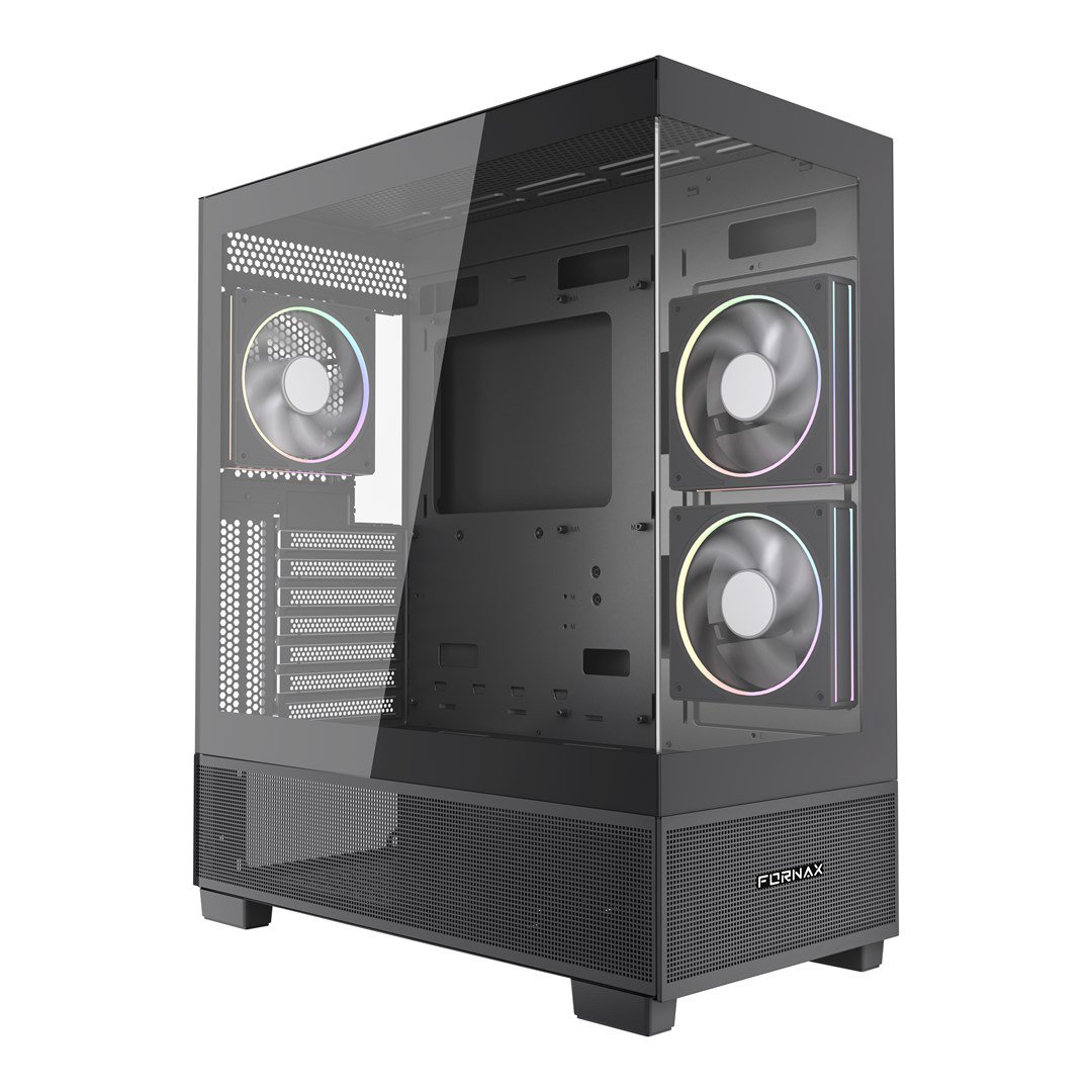 Gembird Žaidimų korpusas Fornax X550 akvariumo tipo, ATX, 2x USB 3.2 + 1x USB C tipo, juodas