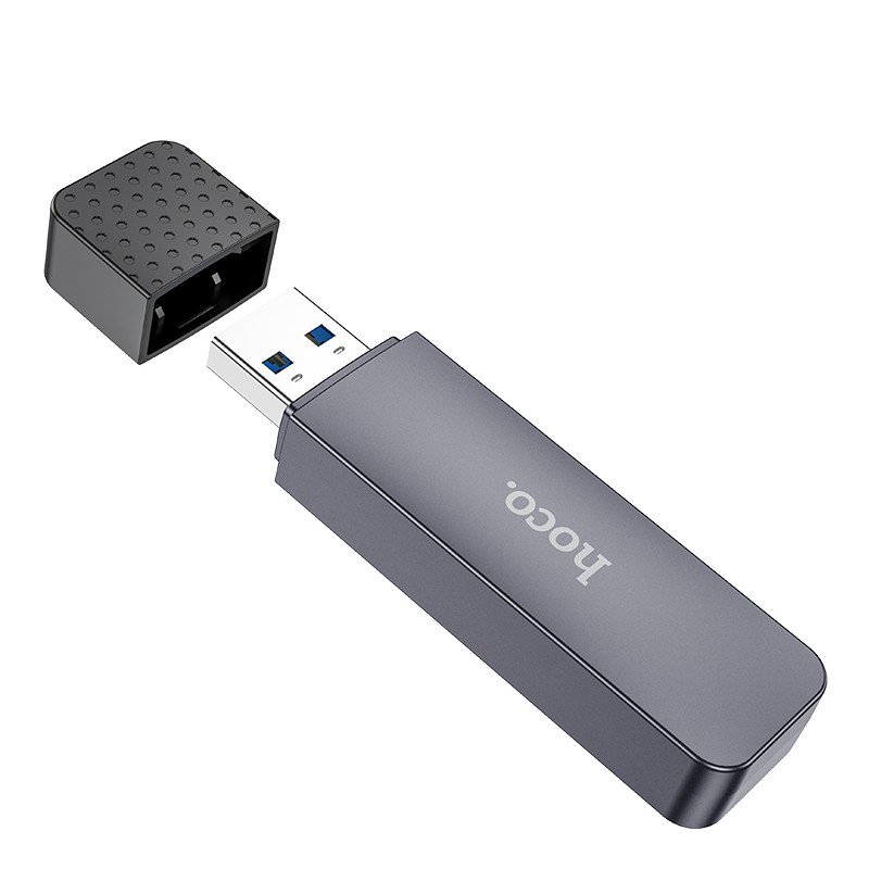 Atminties kortelių skaitytuvas Hoco HB45 2-in-1 USB2.0 pilkas