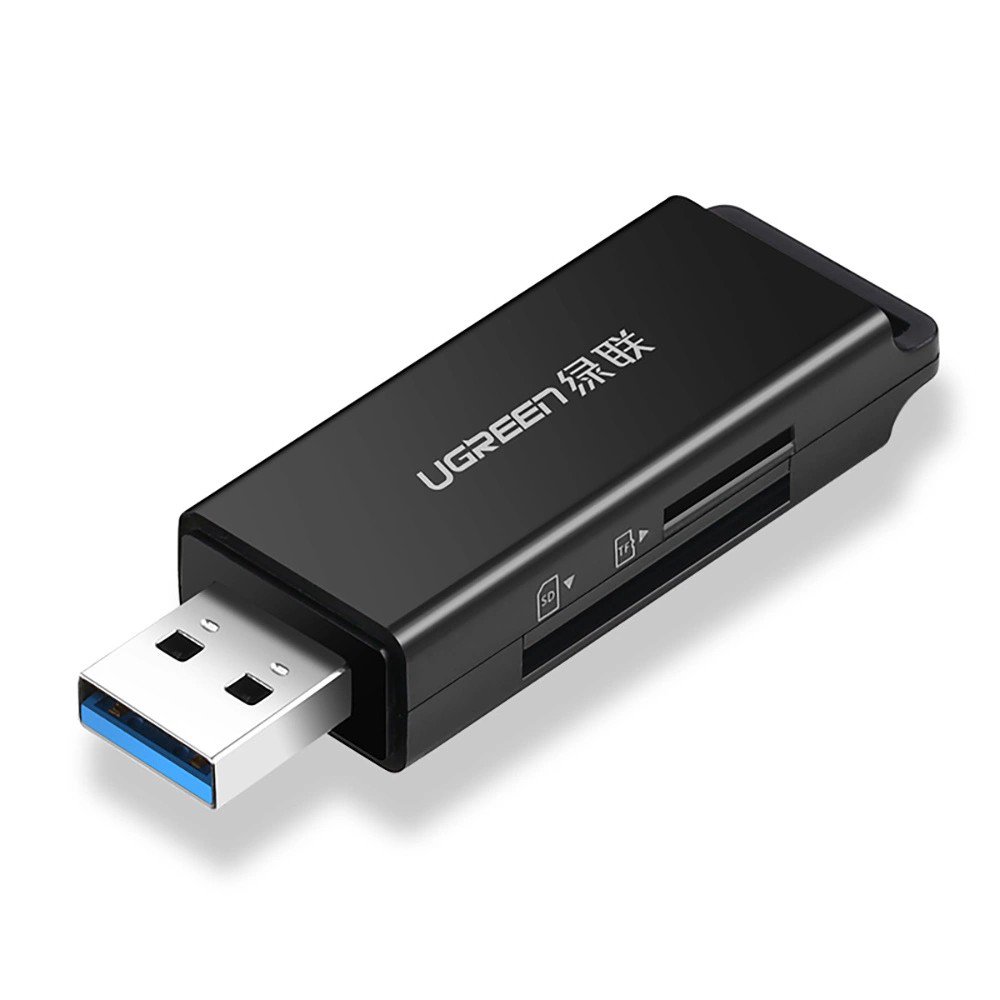 Atminties kortelių skaitytuvas Ugreen CM104 USB-A 3.0 to TF/SD (40752) juodas