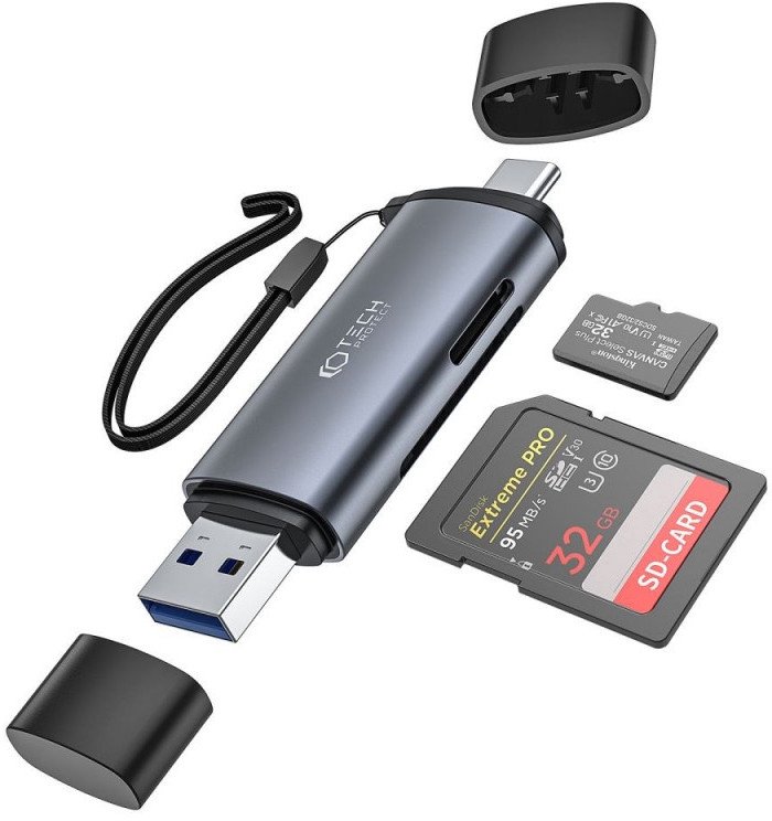 Kortelių skaitytuvas Tech-Protect Ultraboost SD/microSD USB/USB-C