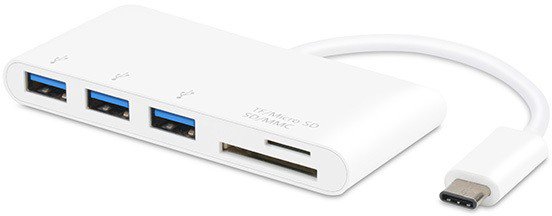 Vivanco USB hub USB-C + card reader, white (34295)