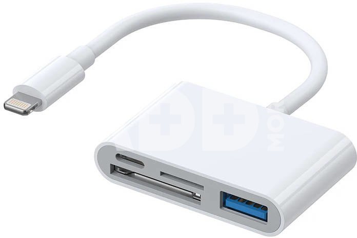 Joyroom Lightning to USB OTG adapter S-H142 SD card reader, microSD (white)