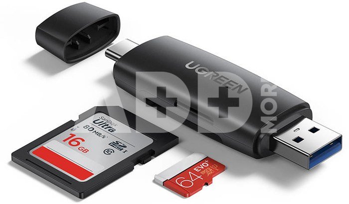 UGREEN CM304 USB + USB-C Adapter Card Reader SD + microSD (black)