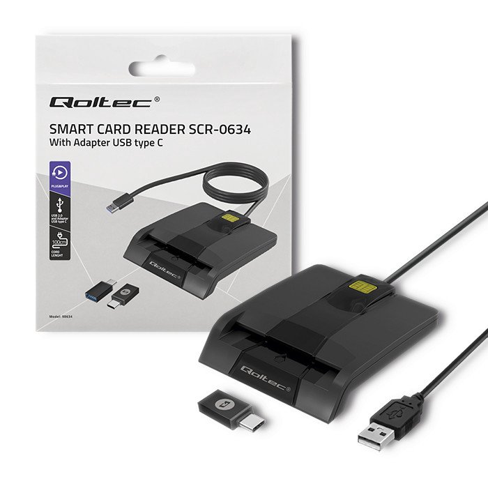 Kortelių skaitytuvas Qoltec 50634 SCR-0634